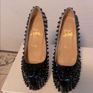Christian Louboutin blk spike heels size 38